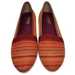 Munro Slip-on Wedge Loafers Women's Size 10M Red Orange Yellow‎ Stripes EUC